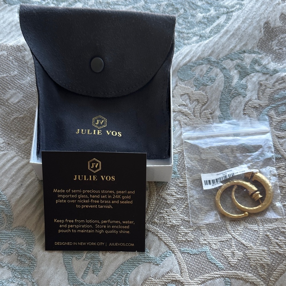 Julie Vos Gold Crescent Earrings